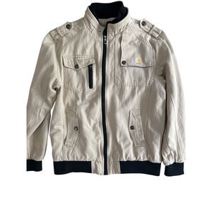 Carhartt Men’s Canvas Bomber Jacket Beige Khaki Size 2XL Heavyweight Flight Coat
